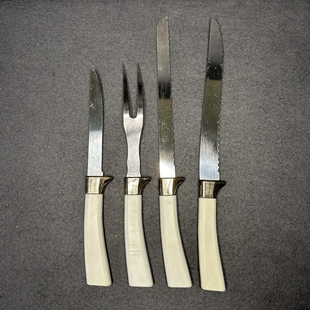 Vintage Lifetime‎ Cutlery 4-Piece Knife Set Sheffield England Cornflower Pattern